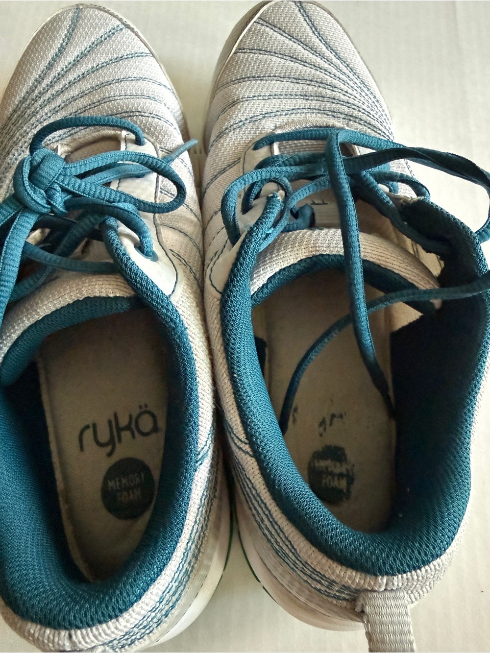 Ryka Women's Athletic Sneakers in Gray with Teal and Green - Picture 6 of 8
